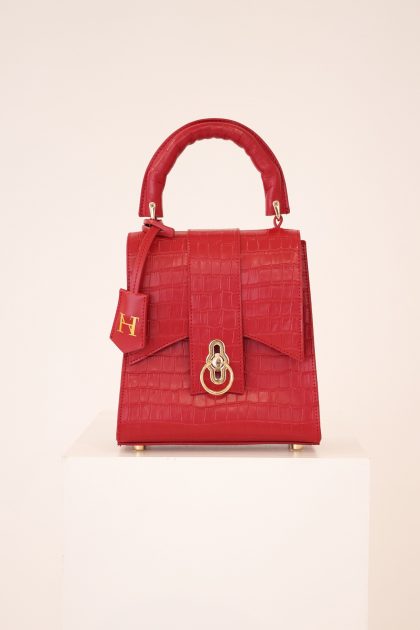 Leila Women’s Leather Top Handle Bag RED